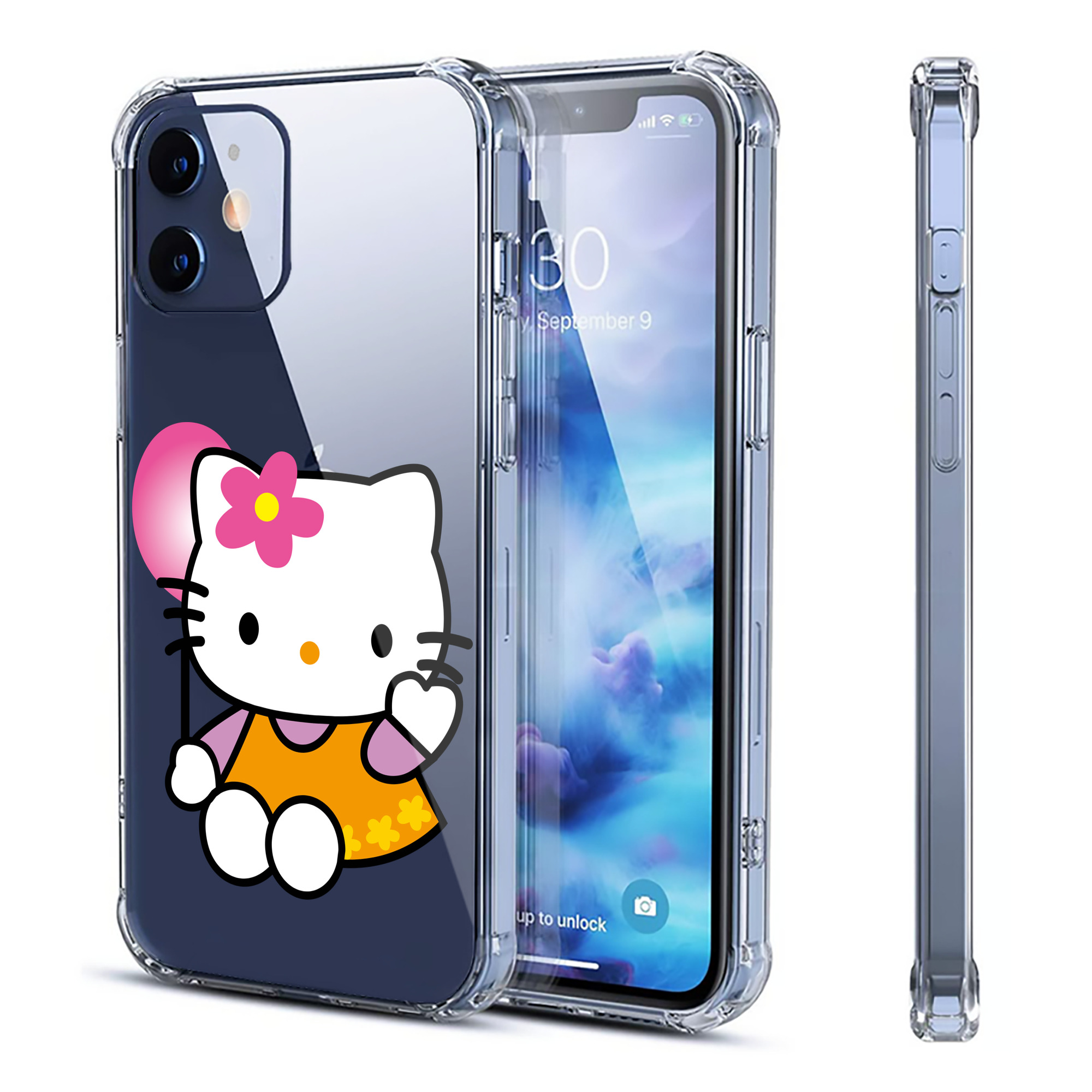 （画像用） Hello Kitty ハローキティ 【iPhone 12シリーズ対応】透明スマホケース（クリアソフトケース）